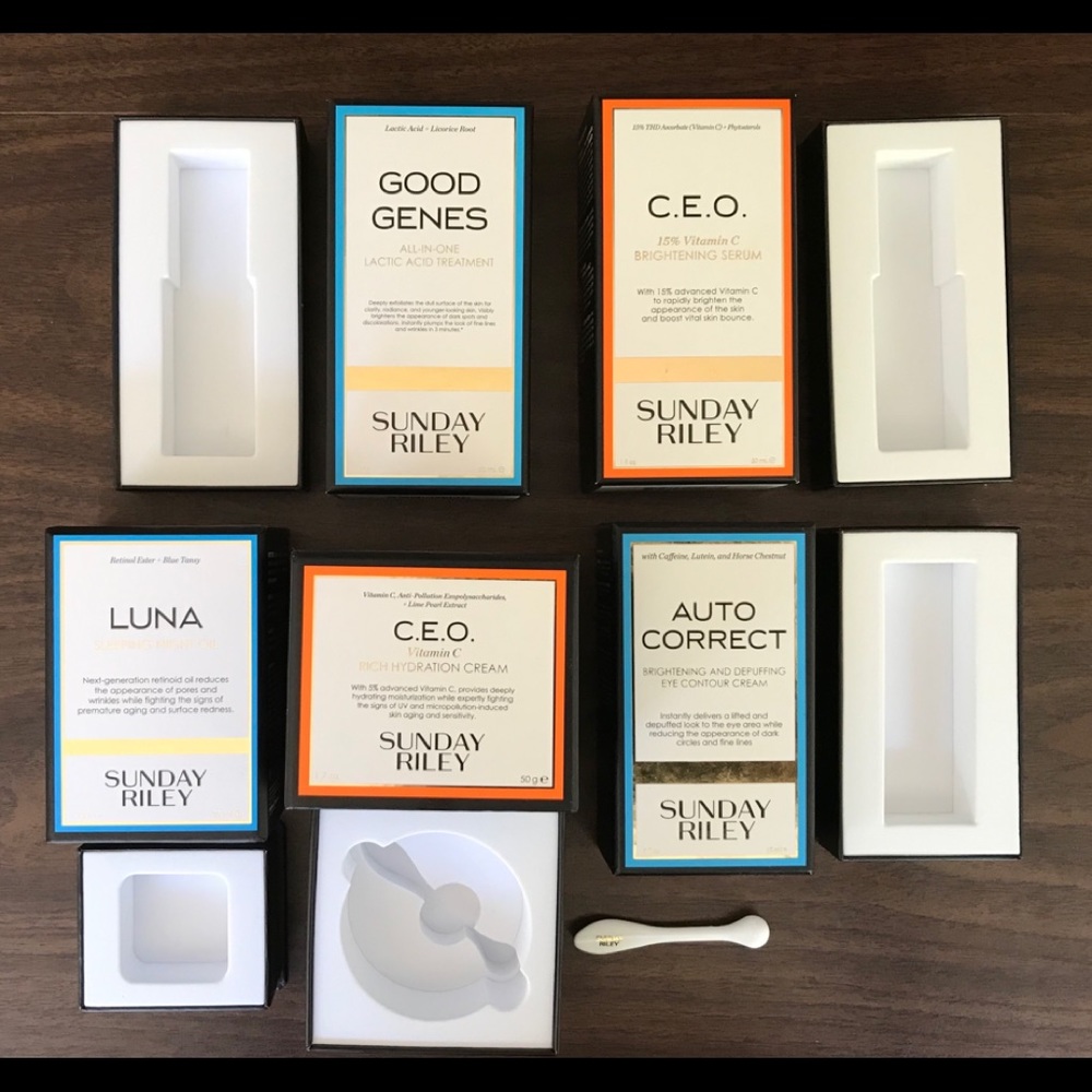 Sunday Riley Boxes (EMPTY) sold individually